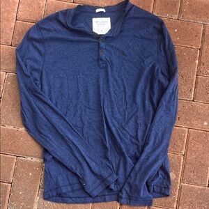 Abercrombie & Fitch Men's Blue Long Sleeve Shirt